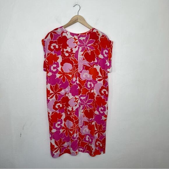 Seafolly Sundancer Pink Print Floral Coverup Beach Dress Size Small - Picture 2 of 9